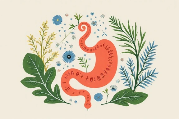 Representación visual de la flora intestinal saludable.